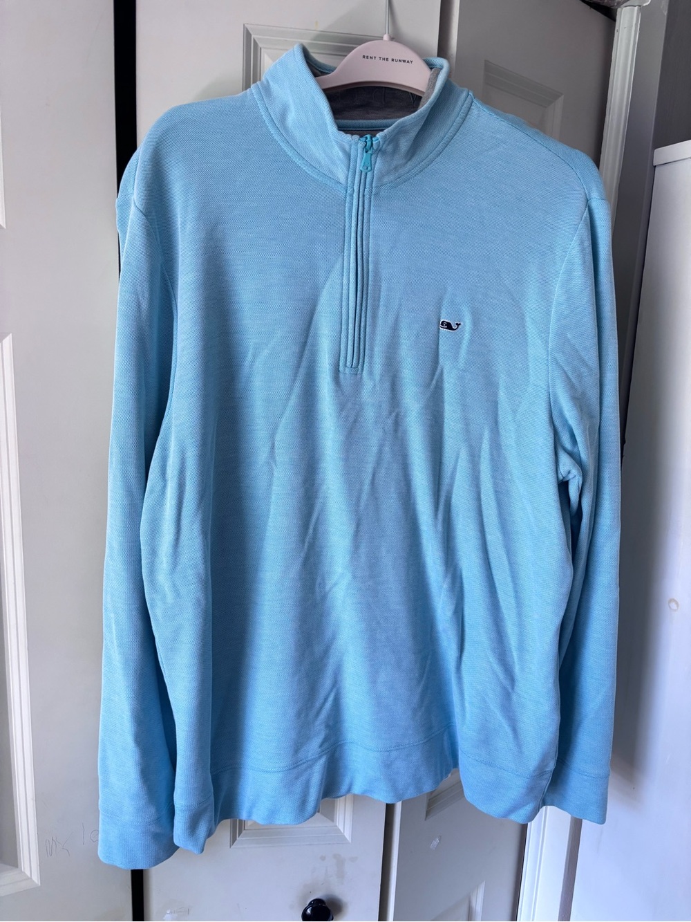 Vineyard Vines Men's Light Blue Half-Zip Sweater